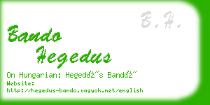 bando hegedus business card